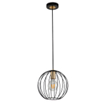 Подвесной светильник 1x60Вт E27, металл, чёрный/бронза