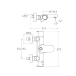 (комплектующая) Смеситель термостатический с изливом для душевой системы BLAUTHERM 9446S