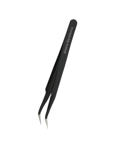 Shine Systems Пинцет металлический с тонким изогнутым кончиком