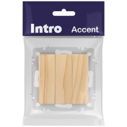 Выключатель Intro Accent 6-106-11 тройной, 10А-250В, IP20, СУ, AL/CU, сосна | Intro