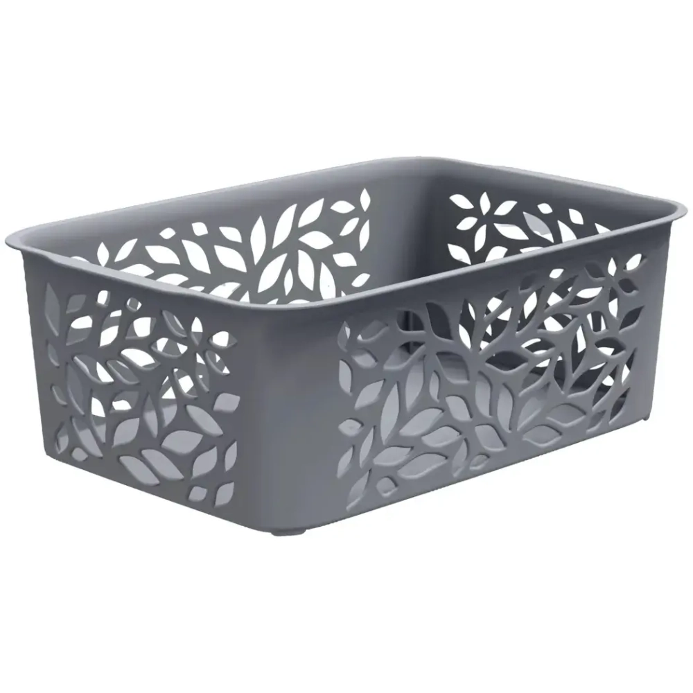 Корзина для хранения универсальная LEAVES, серый, 22,2*15,3*8,1см, 2,3л