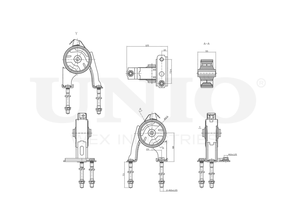 Опора двигателя задняя UNIO RMP-15109