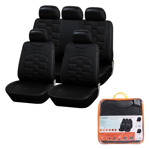 Чехлы Airline Monarch 11 пр. иск.кожа универсальные черные ACS-UEL-04