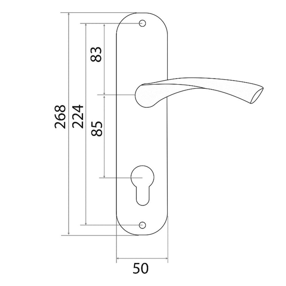 Ручка на планке Trodos, AL76/85-L CP, 204485, хром
