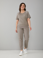 Футболка Фк-115/серобежевая-полоса