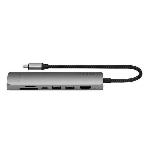 Адаптер Satechi 7-in-1 USB-C Slim Multiport Adapter with Ethernet (ST-P7SM) Space Gray