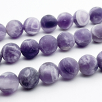 Аметист шевронный матовый бусины, диаметр около 10-10,2 мм, цена за 18-19 шт (1/2 нити)