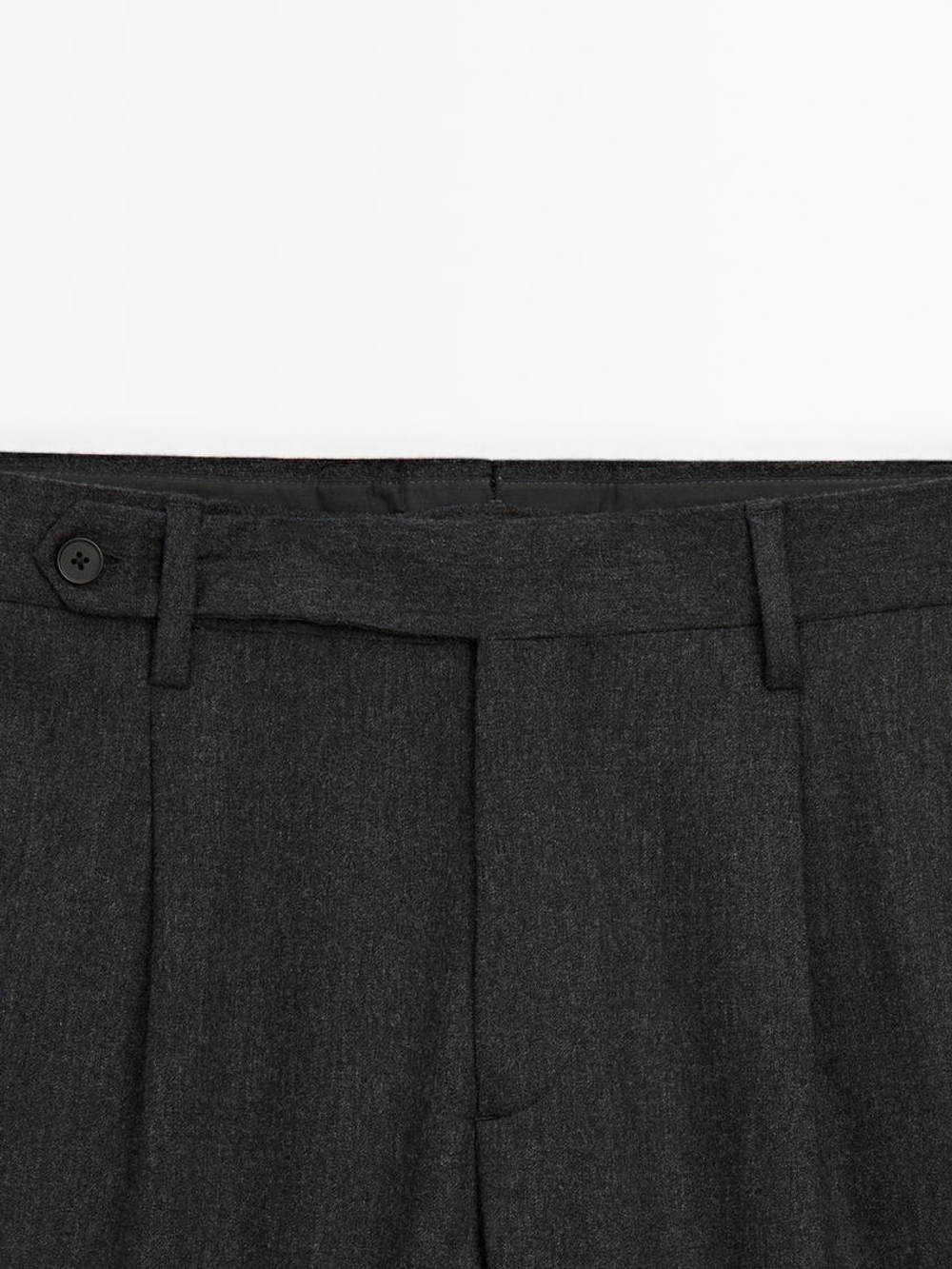 Massimo Dutti Костюмные брюки из смесовой шерсти, маренго