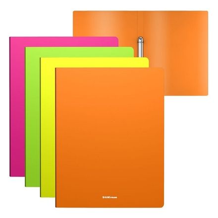 Папка на 2-х кольцах, 24мм, Erich Krause Matt Neon, 600мкм, цвета в ассортименте