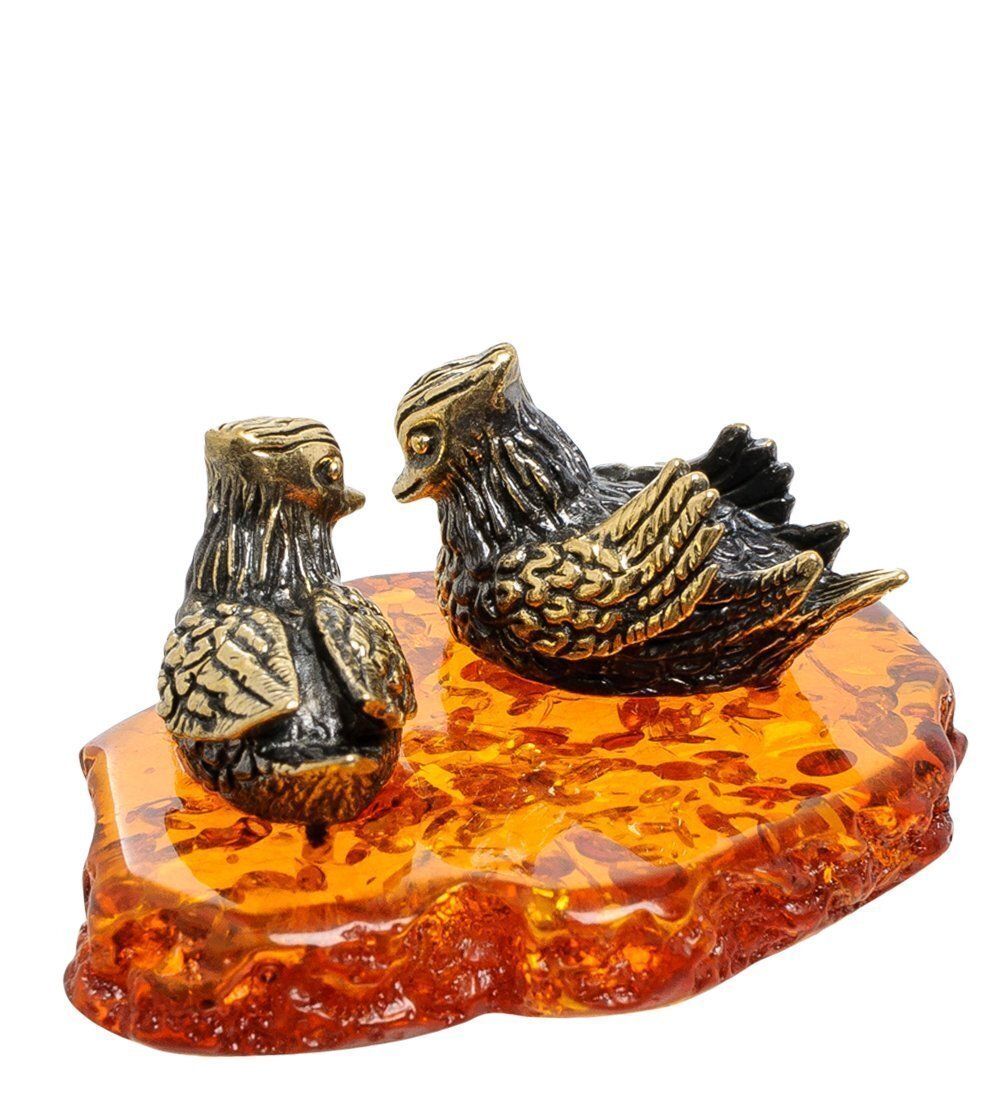 Народные промыслы AM-1837 Фигурка «Уточки» (латунь, янтарь)