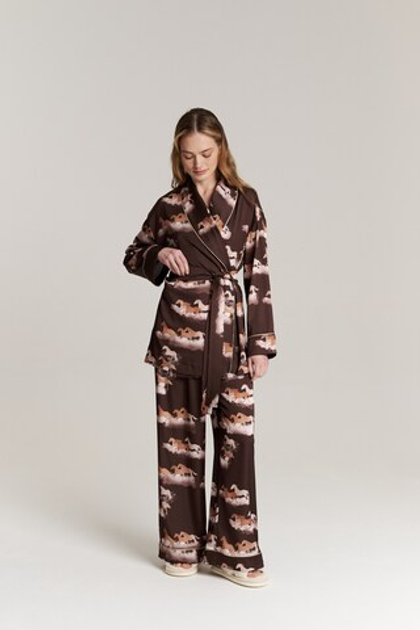 Блуза-кимоно с шалькой - бегущие лошади