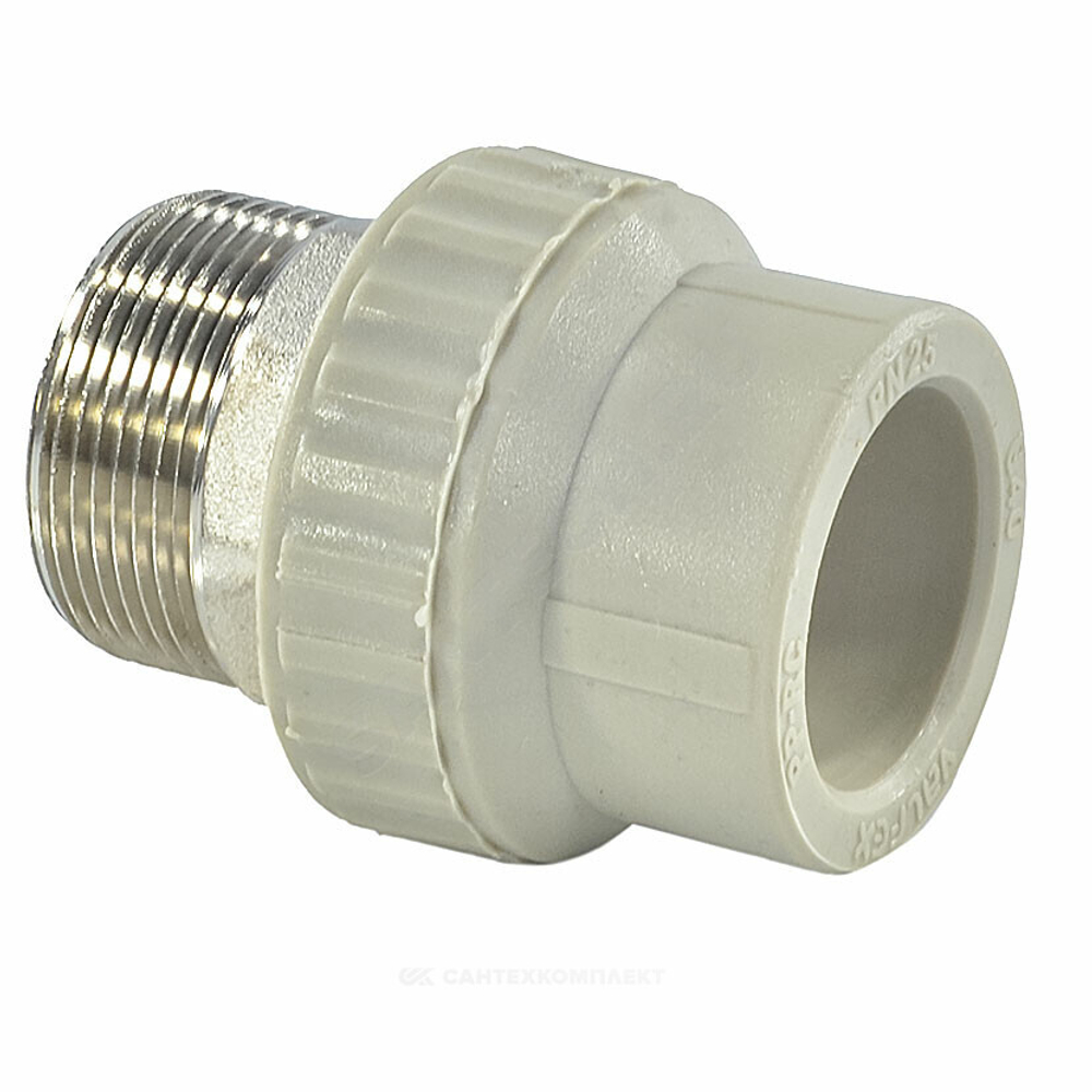 Муфта PP-R комбинированная серая Дн 40х1 1/2" НР под ключ VALFEX 10135240Г