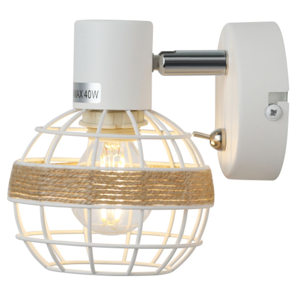 Светильник настенно-потолочный спот Rivoli Anselma 7034-701 1 x E14 40 Вт поворотный с выключателем