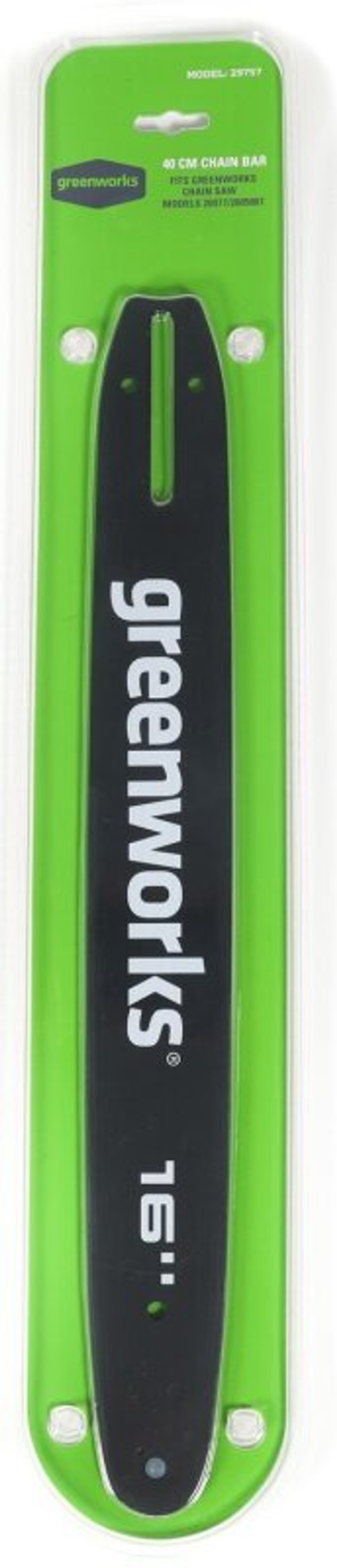 Шина Greenworks 29757, для цепной пилы, 16 дюймов, 40 звеньев, 3/8 дюйма