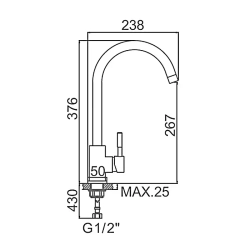 Смеситель для кухни Ledeme L4998-3 нержавеющая сталь