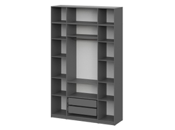 ШК 5 шкаф 1600 + антресоль + полки 1 комплект + ящики 1 комплект / Графит