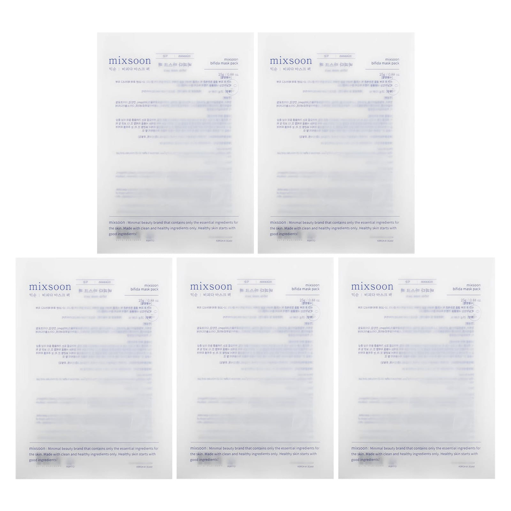 Mixsoon, Bifida Beauty Mask Pack, 5 масок, 5 г (0,17 унции)