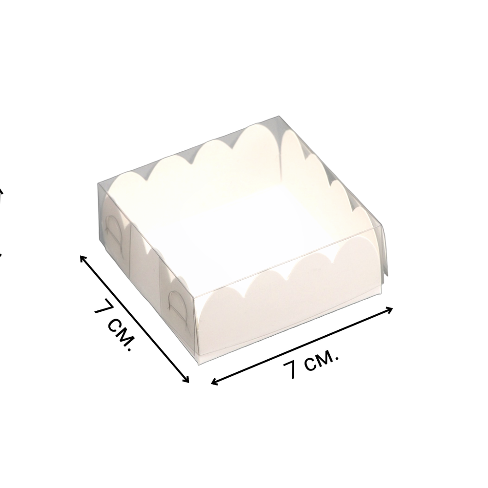 Коробочка для печенья 7х7х3 см белая