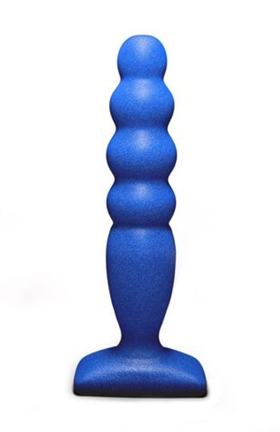 Синий анальный стимулятор Large Bubble Plug - 14,5 см.