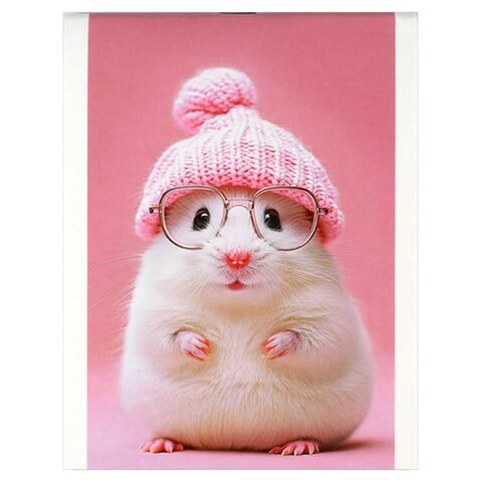 Блокнот А6 40л скоба "Мышка в шапочке" кл., глянц.лам.