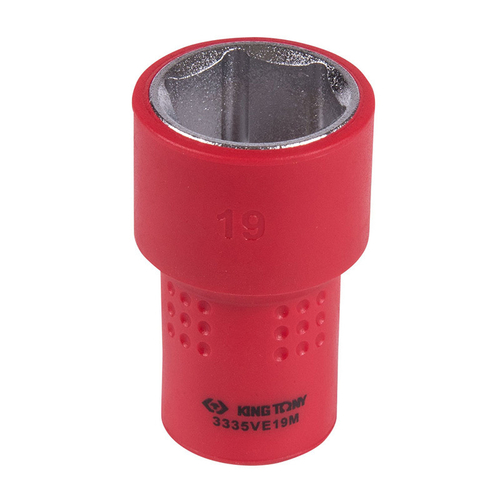 KING TONY (3335VE19M) Головка торцевая диэлектрическая шестигранная 3/8", 19 мм