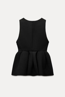 ZARA ТОП GODET, ЧЕРНЫЙ