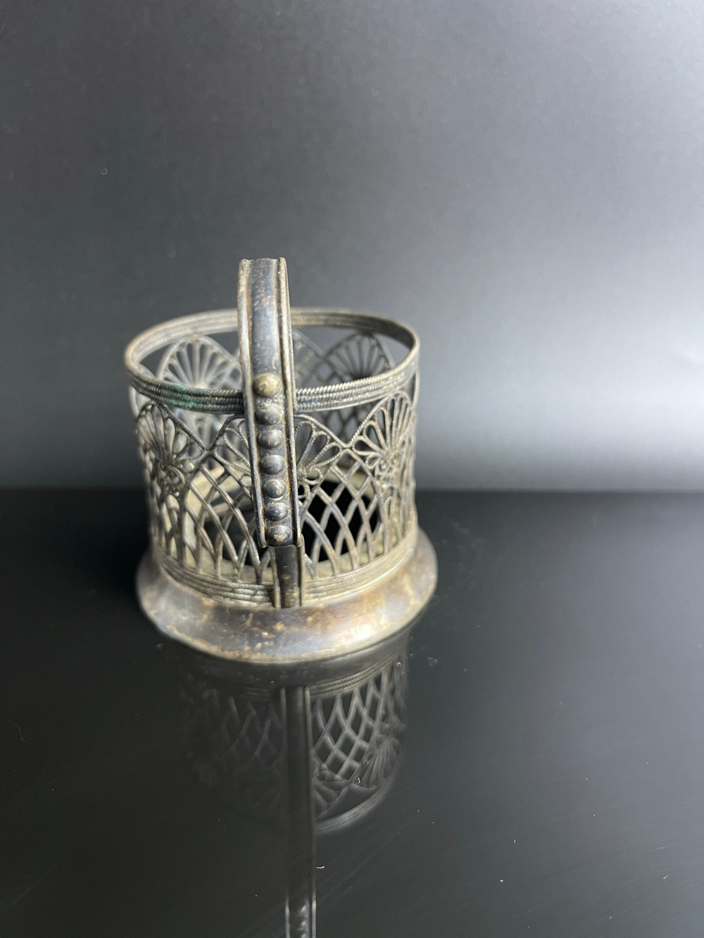 Подстаканник мельхиор винтажный клеймо, скань, СССР 1960-1990 гг