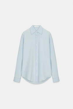 ZARA ДЖИНСОВАЯ РУБАШКА TRF REGULAR, ГОЛУБОЙ