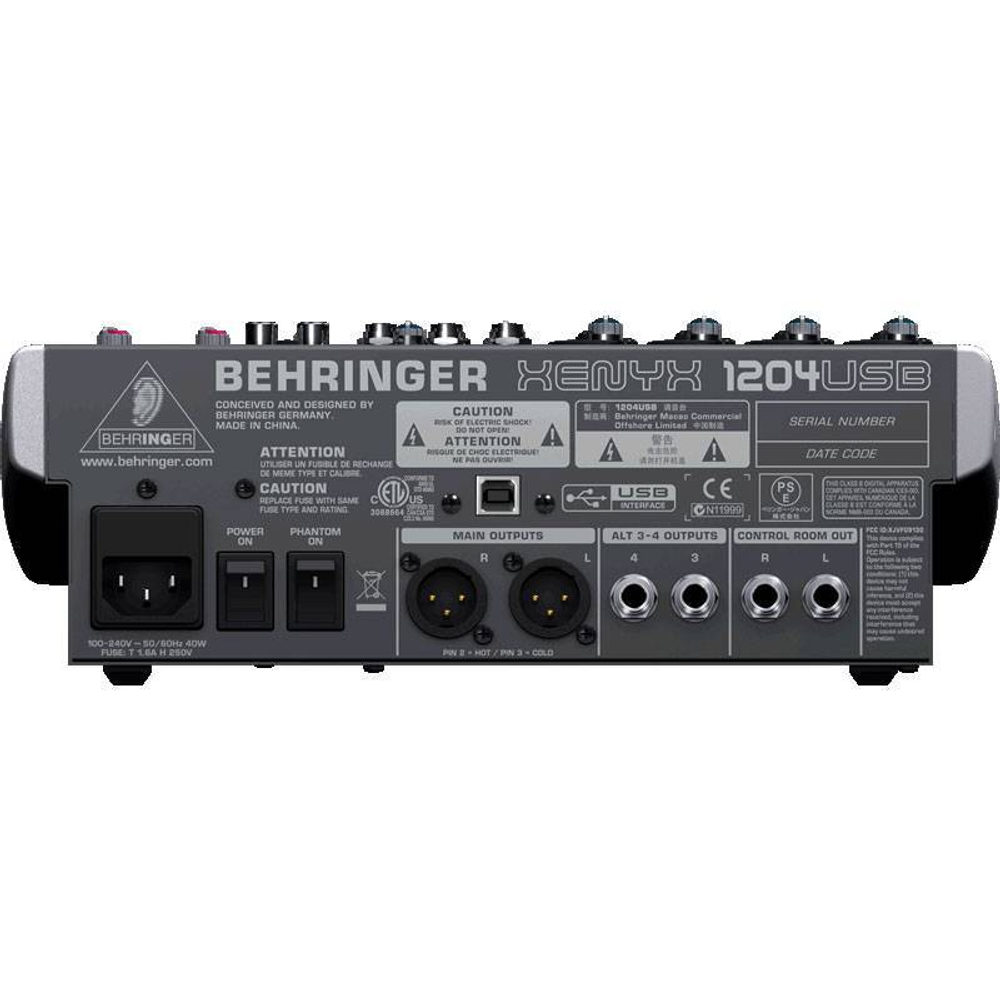 МИКШЕРНЫЙ ПУЛЬТ BEHRINGER XENYX 1204USB