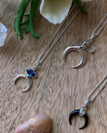 Подвеска ЛУННИЦА С КРИСТАЛЛОМ с цепочкой, серебро/горный хрусталь