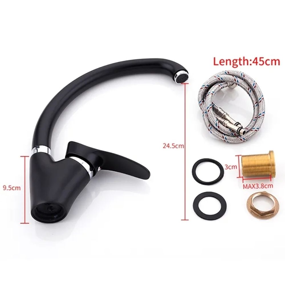 Смеситель FRAP кухня шар. 40мм бок. ручка F4101-11 ЧЕРНЫЙ