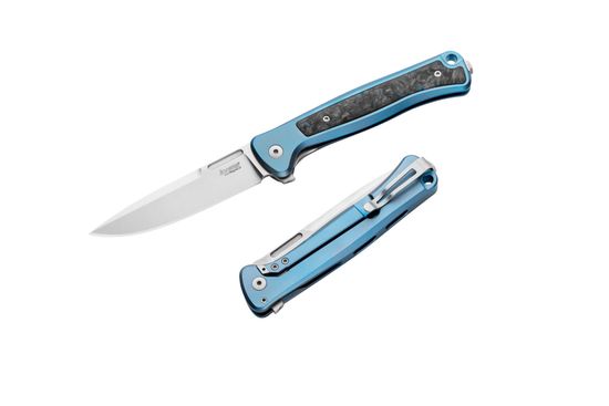 Нож складной Lion Steel Skinny Titanium Blue - сталь MagnaCut, рукоять синий титан