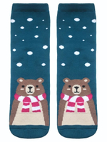 Махровые женские носки Лапландия с мишками (Размер: 25) (Цвет: темно-бирюзовый)