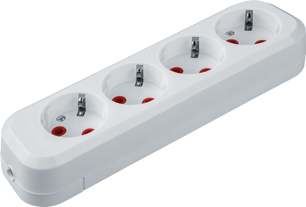 Колодка Navigator 61 586 NCA-BL01-04-E-WH 4гн с/з АБС пластик