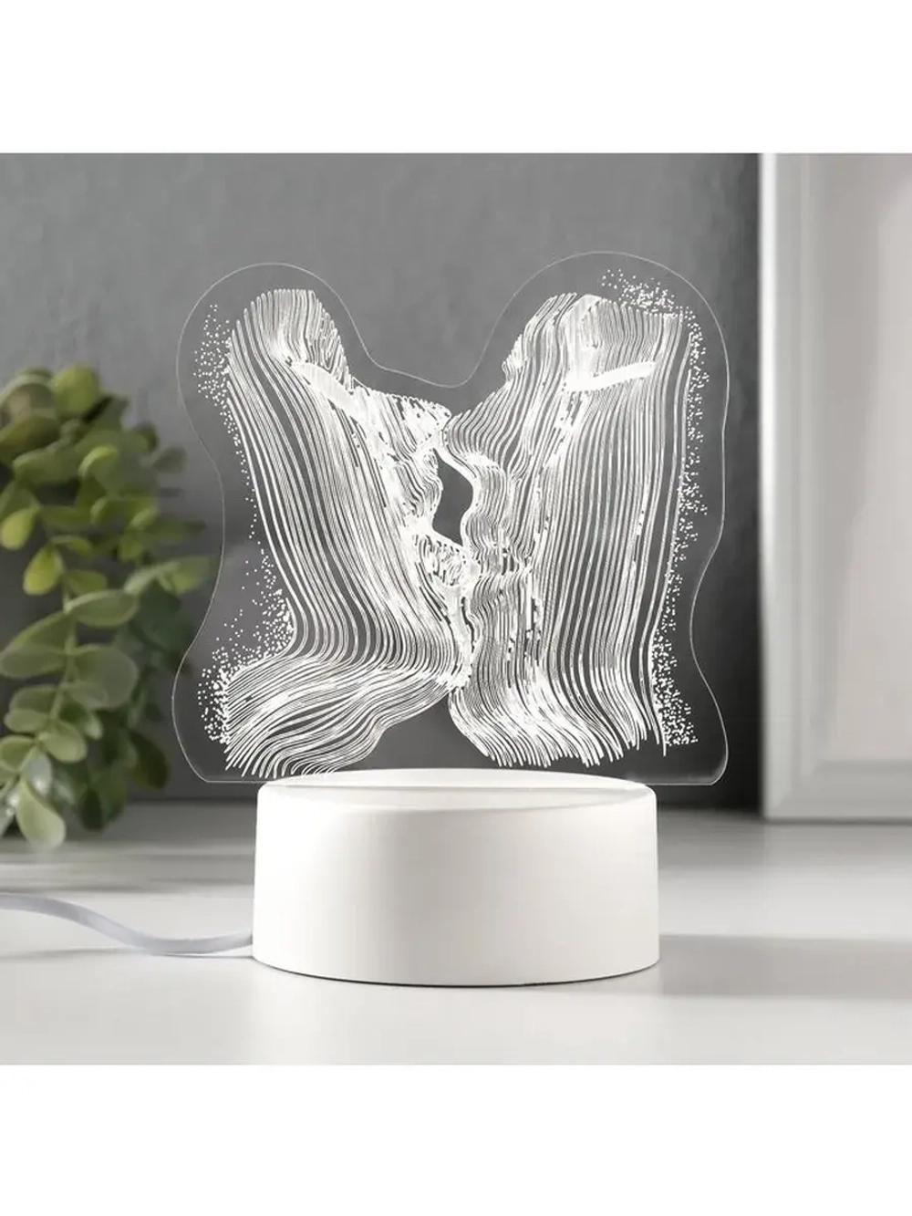 Светильник 3D ночник RISALUX «Поцелуй», LED RGB, от сети