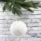 Шар новогодний Бисер 15 см., белый, пенопласт, Christmas DeLuxe (11823)