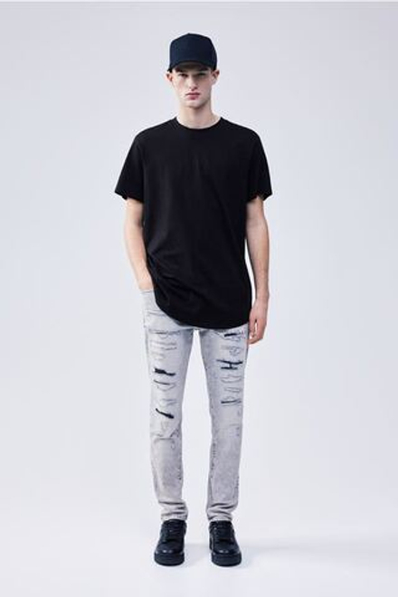 H&M  УДЛИНЕННАЯ ФУТБОЛКА, ЧЕРНЫЙ