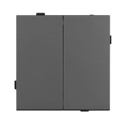 Механизм выключателя двухклавишный проходной SWT-TENDO-MKP2-SFPL-GR (230V, 10A) (Arlight, Матовый графитовый) 054555