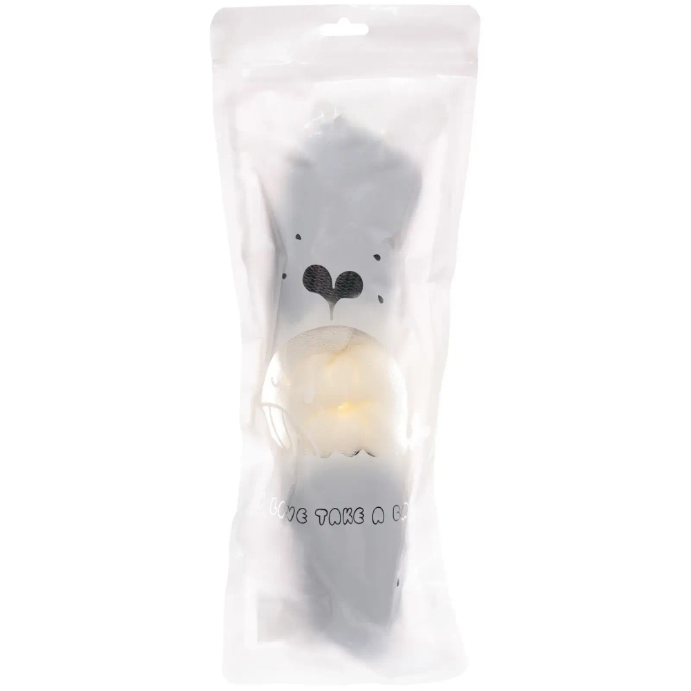 Мочалка для тела «PREMIUM - VELENA», цвет белый / серый, 46*29*5,5см, 60грамм, Zip пакет