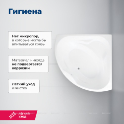 Акриловая ванна Aquanet (Акванет) Vitoria 130x130 с каркасом