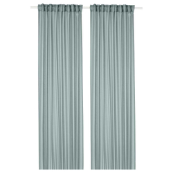 IKEA STENFRÖ  (ИКЕА СТЕНФРÖ)  -  Шторы, 2 шт, на ленте/бирюзовые, 145x300 см