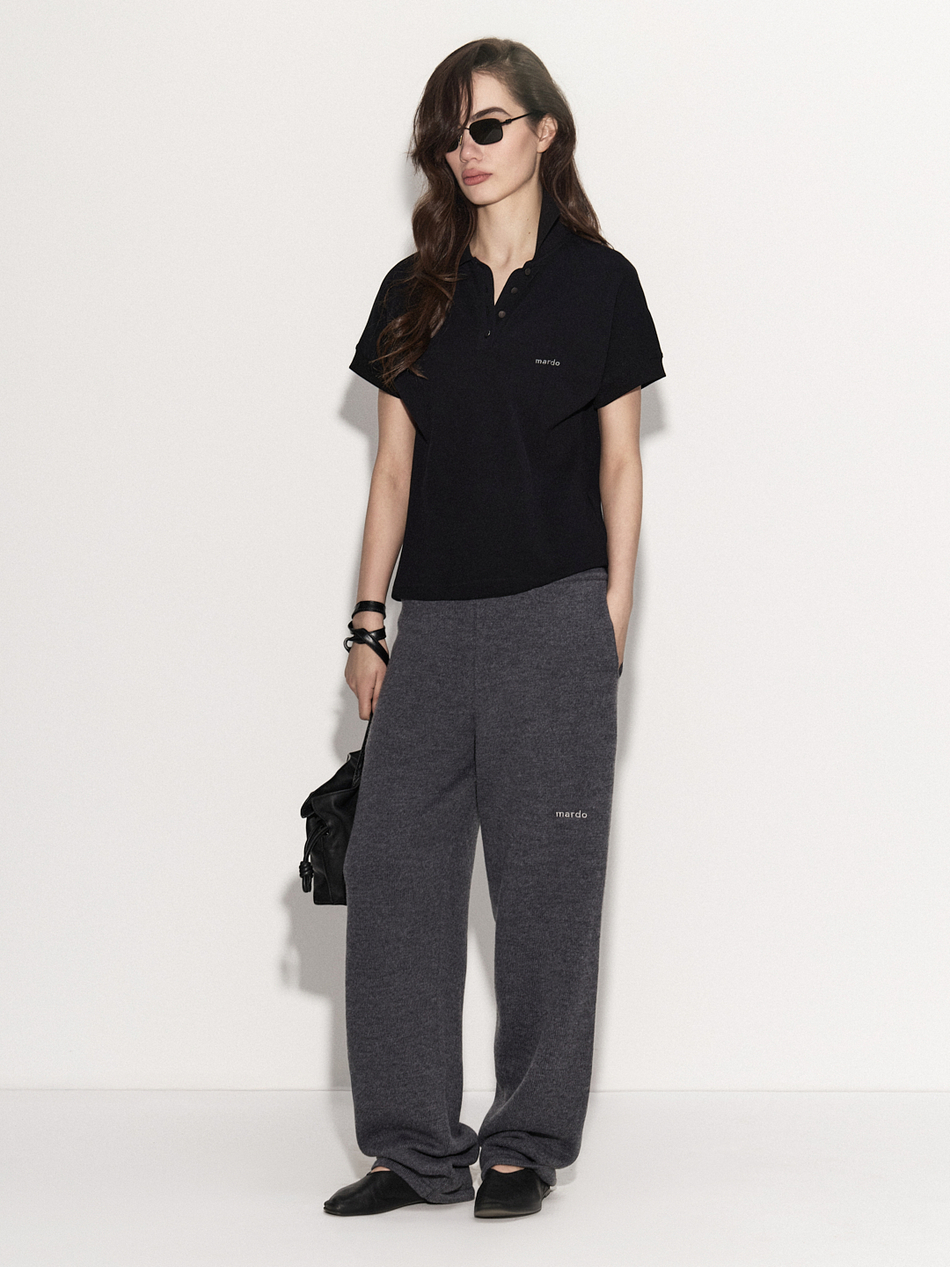 Черное поло Т-кроя