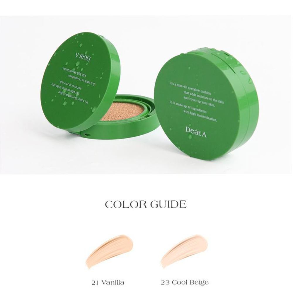 [Dear.A] Тональный кушон ОТТЕНОК 21 Slim Fit Everglow Cushion 21 Vanilla, 10 гр