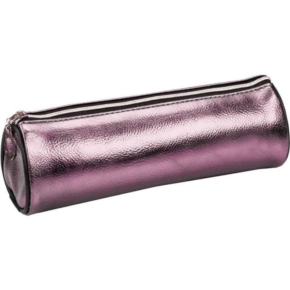 Пенал - тубус Alingar, ткань, экокожа, 80 х 220 мм, "Металлик", сиреневый