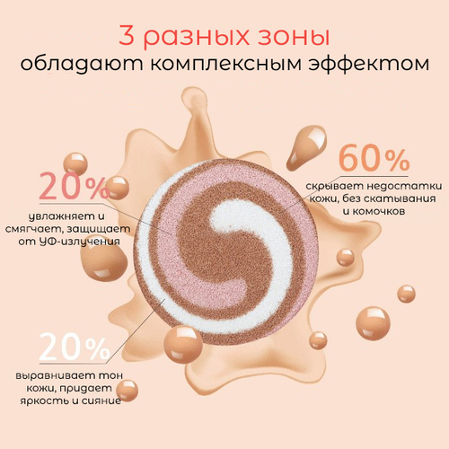 Увлажняющий тональный кушон Yu.R Moist Layer Cushion SPF50+ PA +++, 25 гр