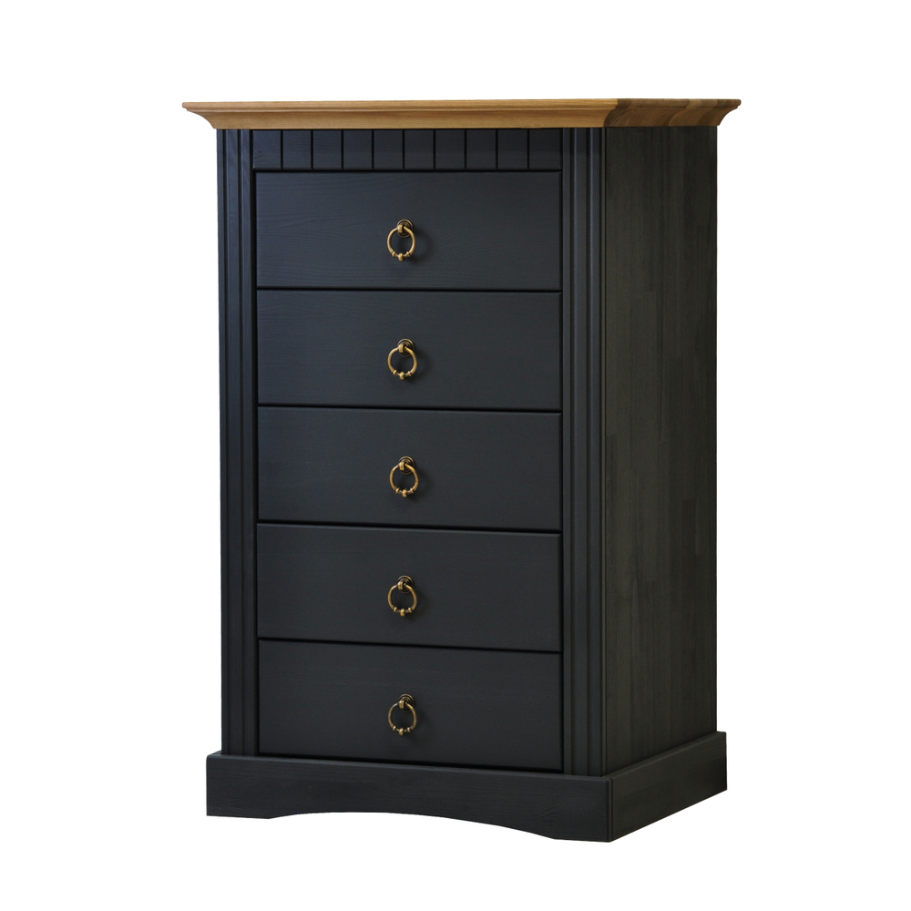 Комод, 50х39х79, Неаполь, для прихожей, для одежды и игрушек, из натурального дерева, с 5-ю ящиками, серый, Dipriz