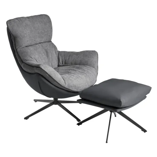 Кресло HUG тёмно-серый, экокожа, шенилл