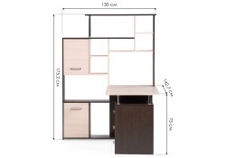 Компьютерный стол КС-15 142,7х130х175,2 венге / дуб молочный левый