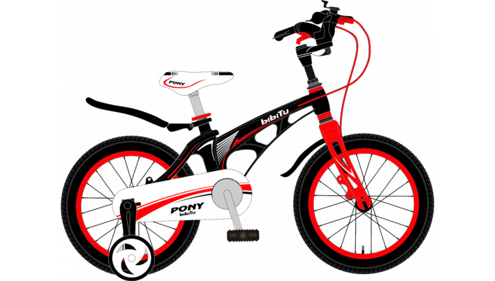 Велосипед 14" BIBITU PONY, черный