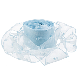 Лента декоративная (4 см*9,14 м) Воздушные точки, Голубой, 1 шт., 6233982